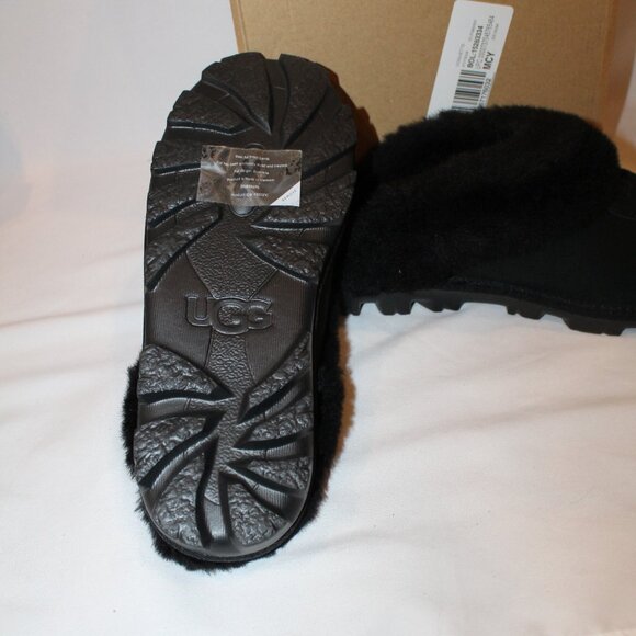 NIB UGG WOMEN'S COQUETTE BLACK SUEDE SHEARLING LINED SLIPPERS‎ 9 - Picture 5 of 6